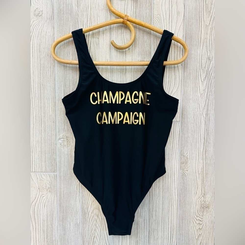 NEW! CABANA DEL SOL Champagne Campaign One Piece Swimsuit Womens Size Medium - Picture 2 of 12